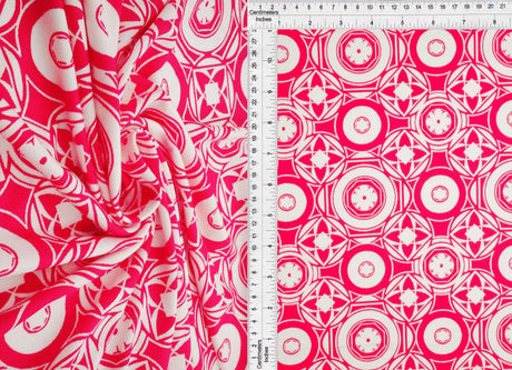 1 Yard Modern Geo DTY Stretch Knit Fabric 58/60 Inch Wide Soft Lightweight Print for Stylish Clothing & Craft Projects