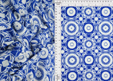1 Yard Modern Geo DTY Stretch Knit Fabric 58/60 Inch Wide Soft Lightweight Print for Stylish Clothing & Craft Projects