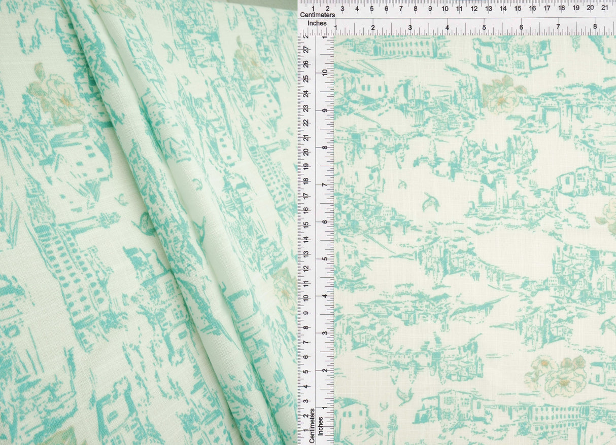 Toile Linen Look Woven Fabric