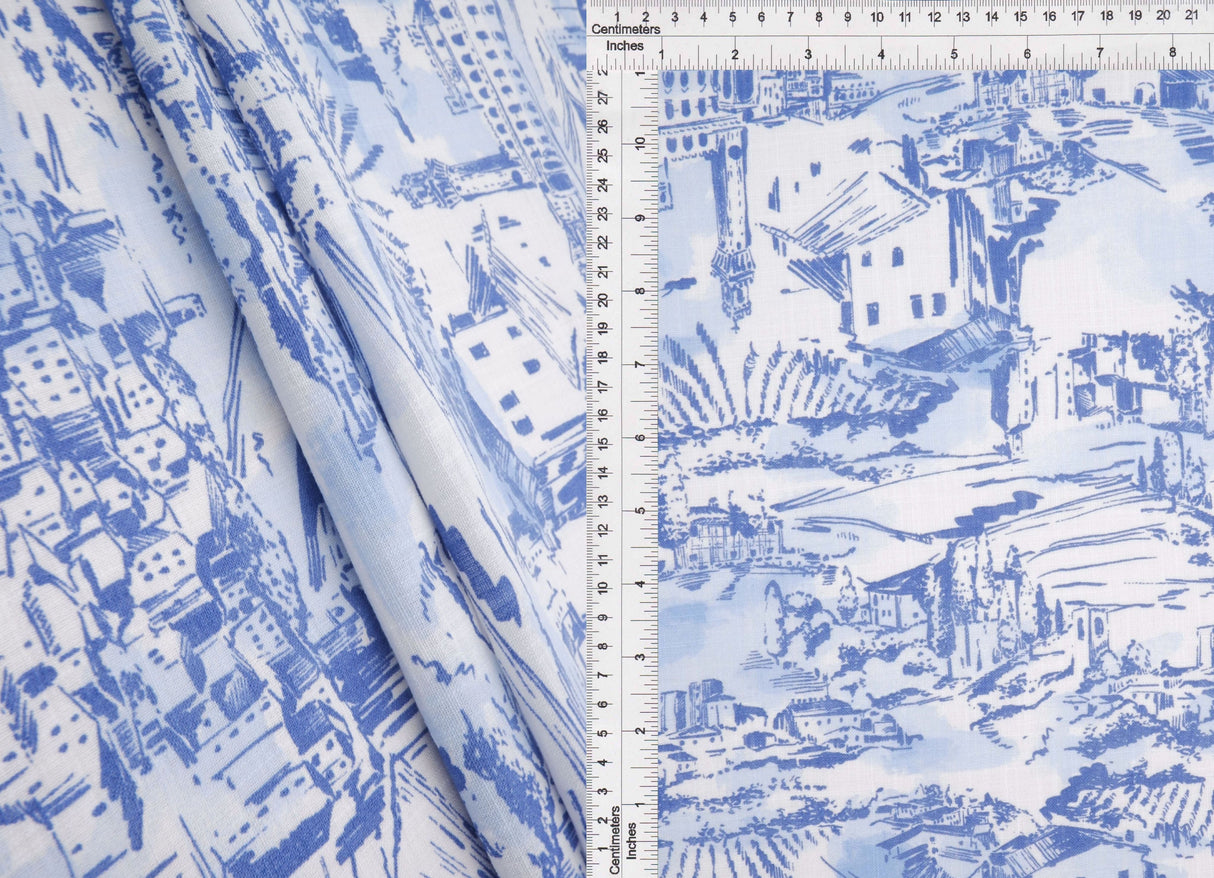 Toile Linen Look Woven Fabric