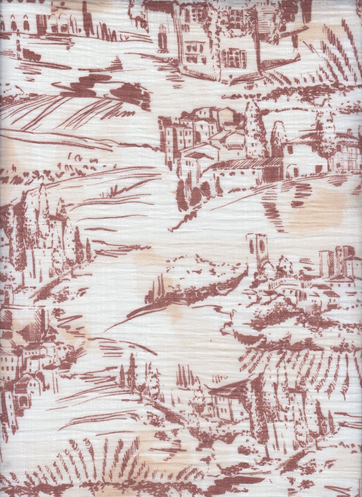 Toile Linen Look Woven Fabric