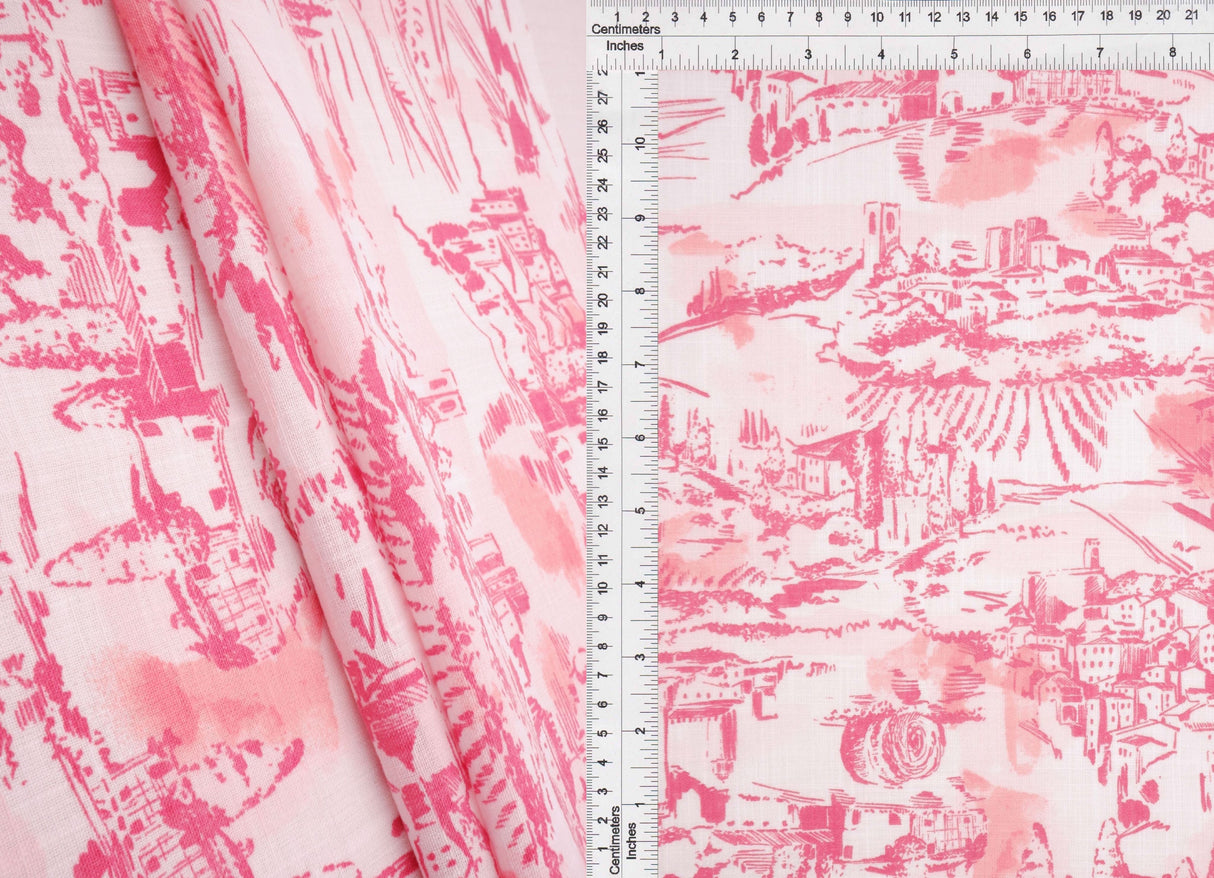 Toile Linen Look Woven Fabric