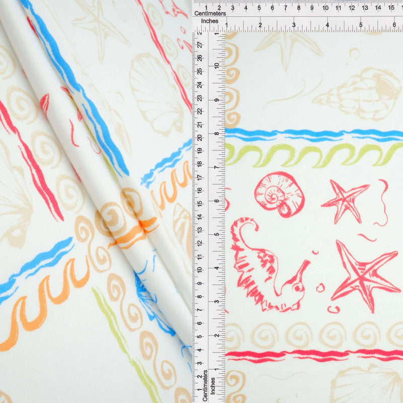 58/60" Width Under the Sea Brushed DTY Print Fabric 96 Percent Polyester 4 Percent Spandex Soft Stretch Knit 1 Yard