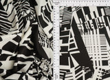 1 Yard Geometric DTY Knit Stretch Fabric 58/60 Inch Wide Lightweight Material for Apparel & DIY Projects