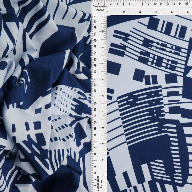 1 Yard DTY Geo Print Fabric 190 GSM Polyester Spandex Blend 58/60" Width