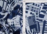 Geometric Print Stretch DTY Knit Fabric Navy