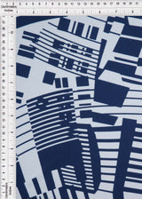 Geometric Print Stretch DTY Knit Fabric Navy