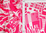 1 Yard Geometric DTY Knit Stretch Fabric 58/60 Inch Wide Lightweight Material for Apparel & DIY Projects