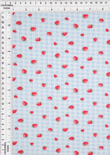 1 Yard 4x2 Yummy Rib Strawberry Print Fabric 170 GSM Polyester Spandex 58/60" Width