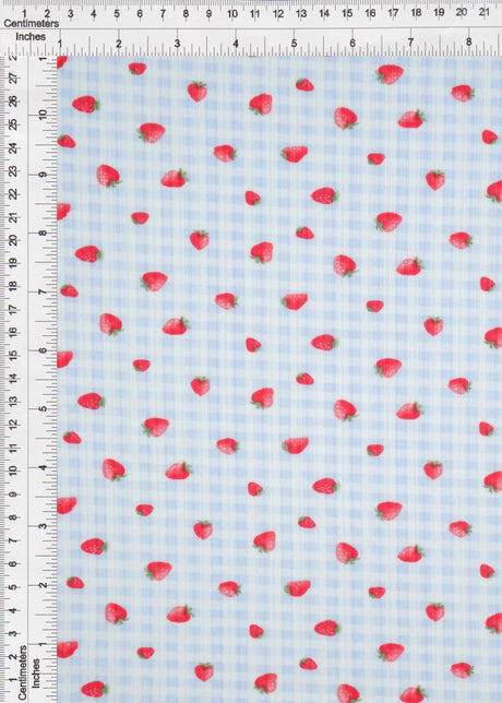Tela de canalé 4x2 con estampado de fresa de 1 yarda, 170 GSM poliéster spandex, 58/60 pulgadas de ancho