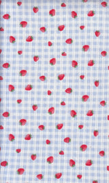 Soft Stretchy 4x2 Yummy Rib Fabric with Strawberry Print 58/60" Wide Polyester Spandex Blend