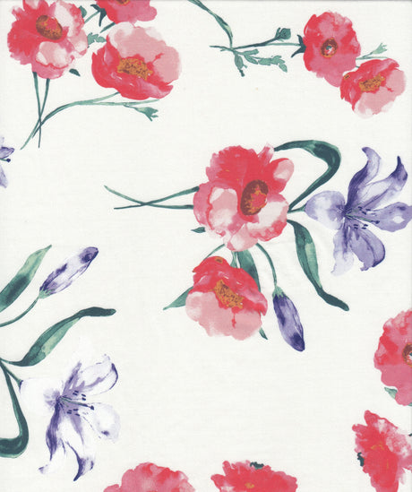 Floral Printed DTY Knit Fabric