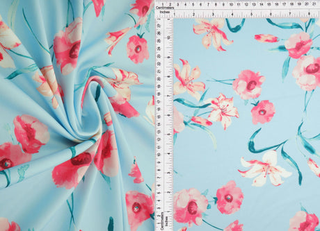 Floral Printed DTY Knit Fabric