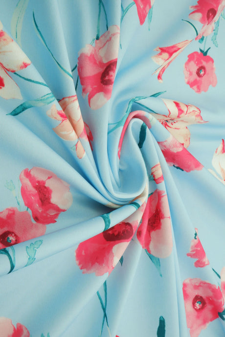 Floral Printed DTY Knit Fabric