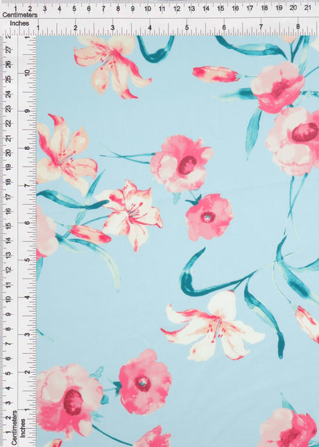 Floral Printed DTY Knit Fabric