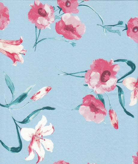 Floral Printed DTY Knit Fabric