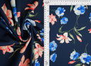 1 yarda de tela de punto DTY con estampado floral digital, mezcla de poliéster y spandex de 190 GSM, ancho de 58/60"