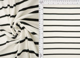 Stripe Knit Fabric Black Ivory