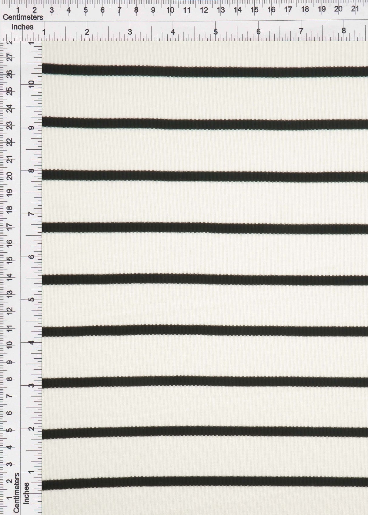 Stripe Knit Fabric Black Ivory