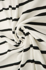 Stripe Knit Fabric Black Ivory