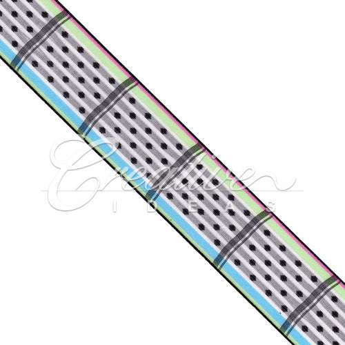 1 1/2" Wired Dippy Dots Ribbon - 10 Yards (White)