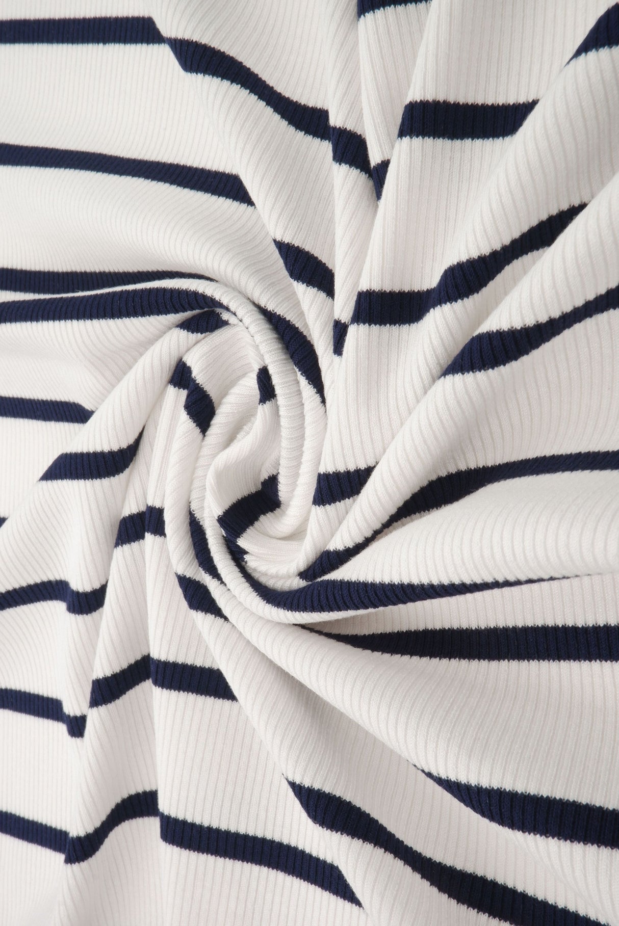 Stripe Knit Fabric Black Ivory