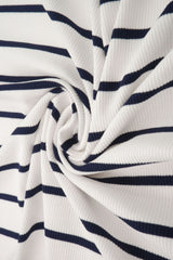Stripe Knit Fabric Black Ivory
