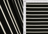Stripe Knit Fabric Black Ivory
