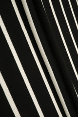 Stripe Knit Fabric Black Ivory