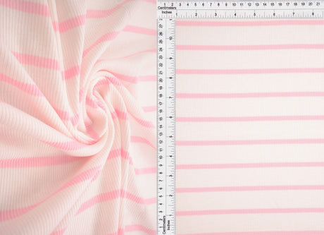 Stripe Knit Fabric Black Ivory