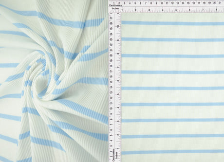 Stripe Knit Fabric Black Ivory
