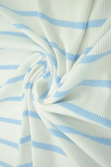 Stripe Knit Fabric Black Ivory