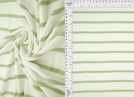 Stripe Knit Fabric Black Ivory