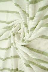 Stripe Knit Fabric Black Ivory