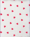 Heart Print Ribbed Knit Fabric