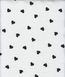 Heart Print Ribbed Knit Fabric
