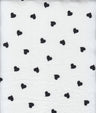 Heart Print Ribbed Knit Fabric