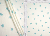 Heart Print Ribbed Knit Fabric