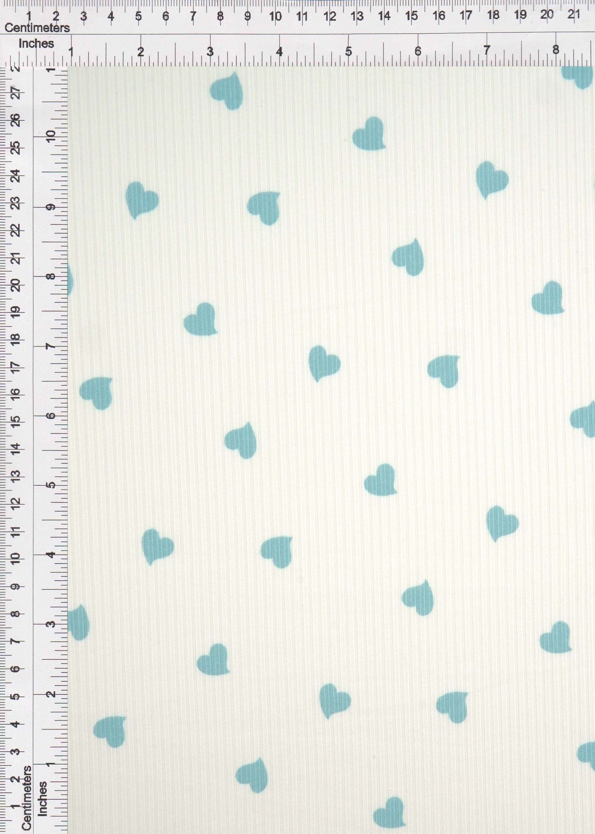 Heart Print Ribbed Knit Fabric