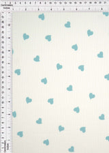 Heart Print Ribbed Knit Fabric
