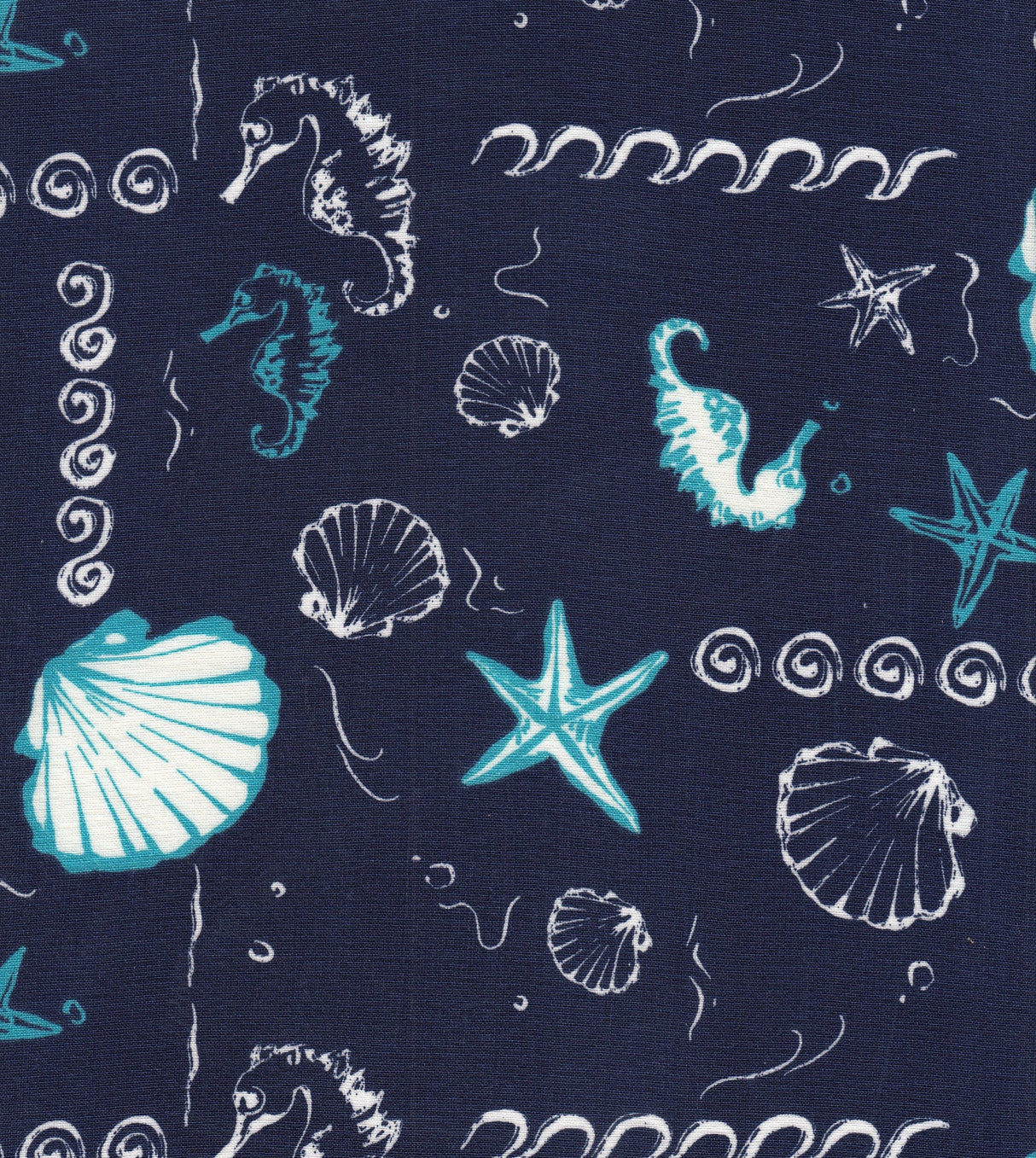 Printed Linen Look Woven Fabric Under the Sea