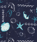 Printed Linen Look Woven Fabric Under the Sea