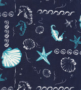 Printed Linen Look Woven Fabric Under the Sea