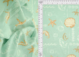 Printed Linen Look Woven Fabric Under the Sea
