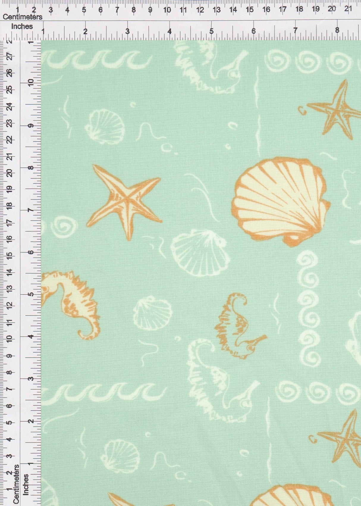 Printed Linen Look Woven Fabric Under the Sea