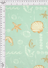 Printed Linen Look Woven Fabric Under the Sea