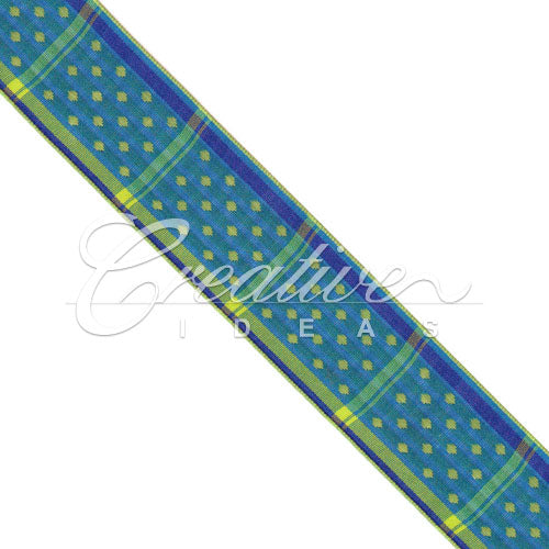 1 1/2" Wired Dippy Dots Ribbon - 10 Yards (Blue)