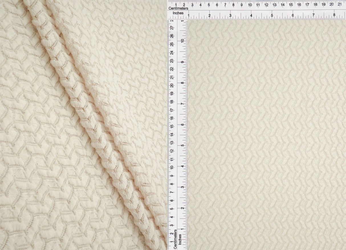 1 Yard Crochet Lace Fabric, 58/60? Wide Polyester Spandex Blend