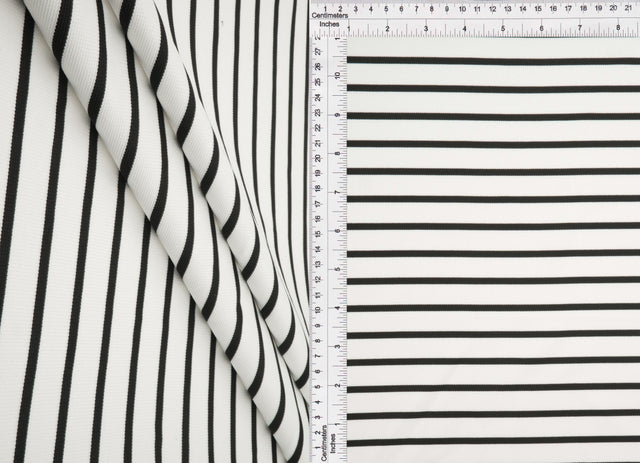 Ponte Knit Yarn-Dye Stripe Fabric