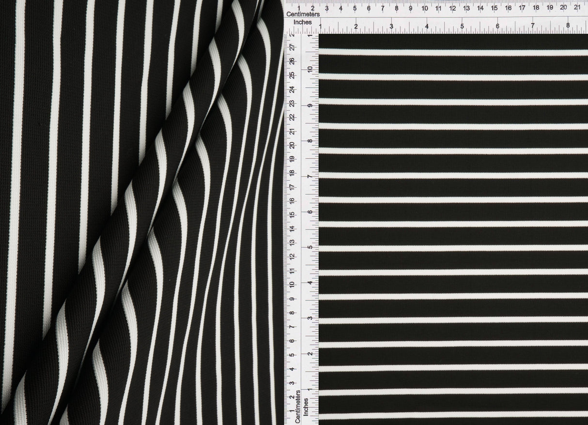 Ponte Knit Yarn-Dye Stripe Fabric